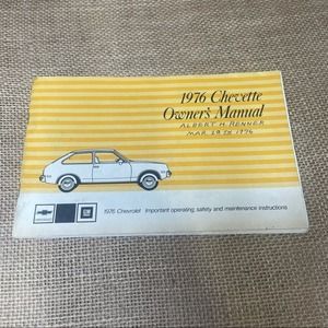 1976 Chevette Owners Manual Vintage